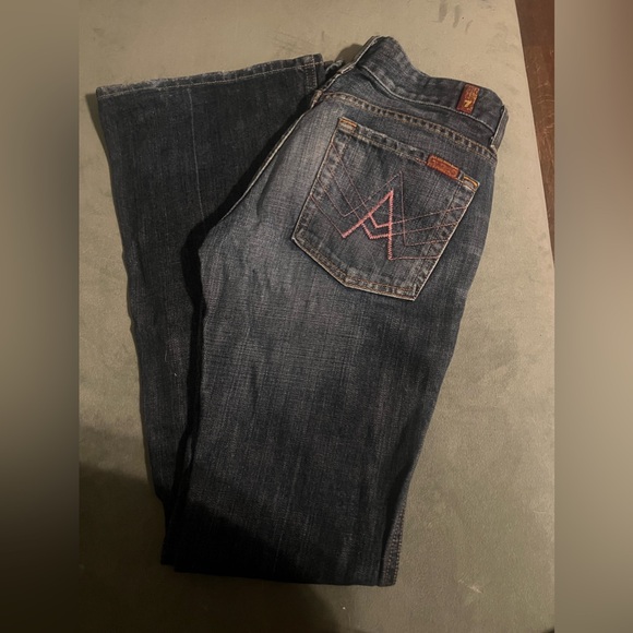 Vintage Y2K 7 for All Mankind pink A pocket jeans size 27 - Picture 1 of 5